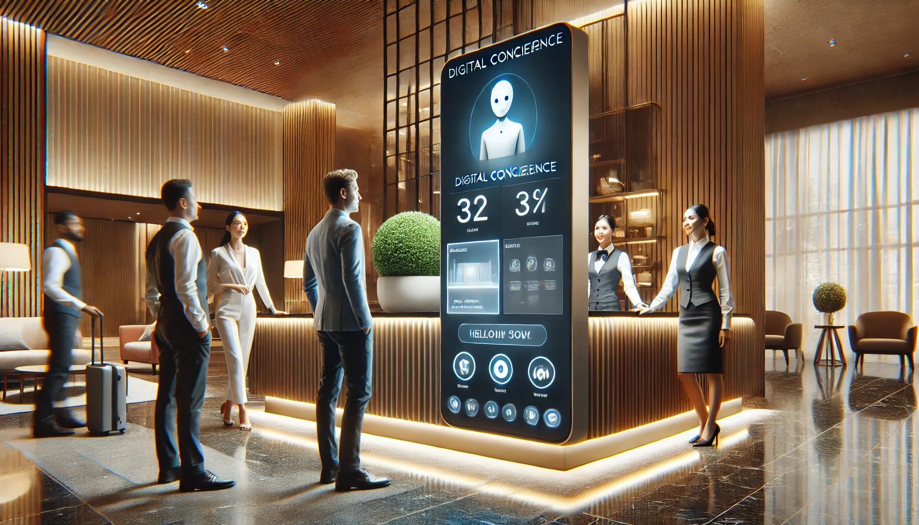 AI concierge technology in a modern European hotel